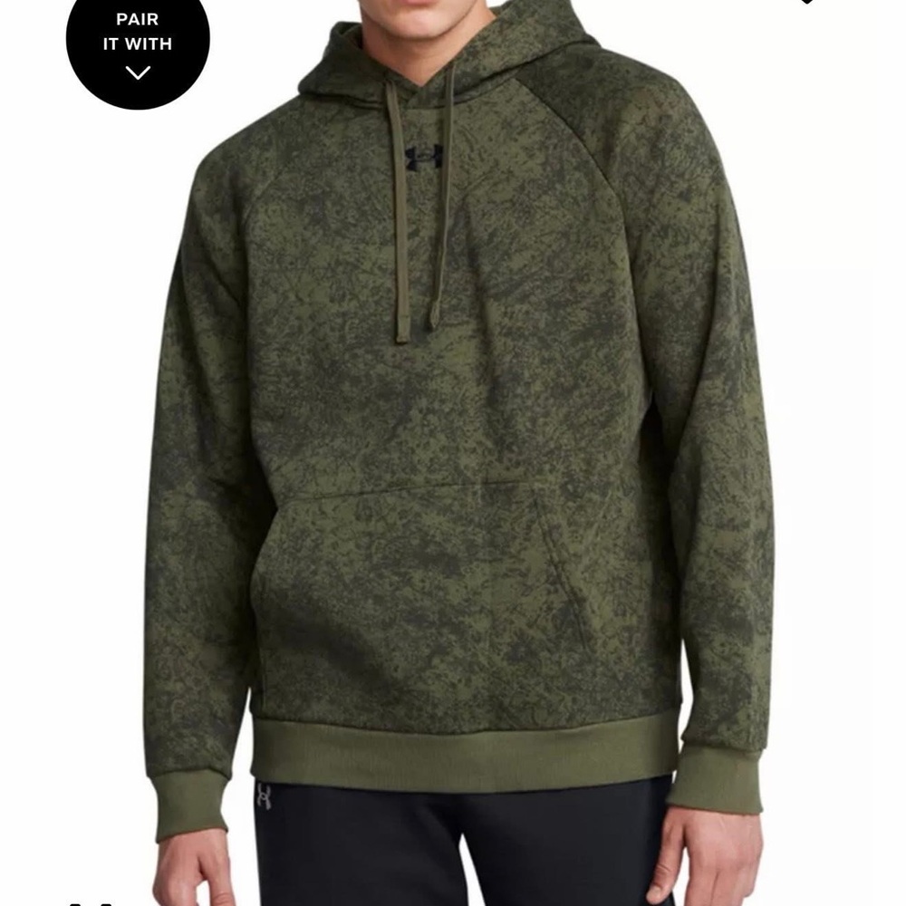 Under Armour Men's OD Green Hoodie (Large)
